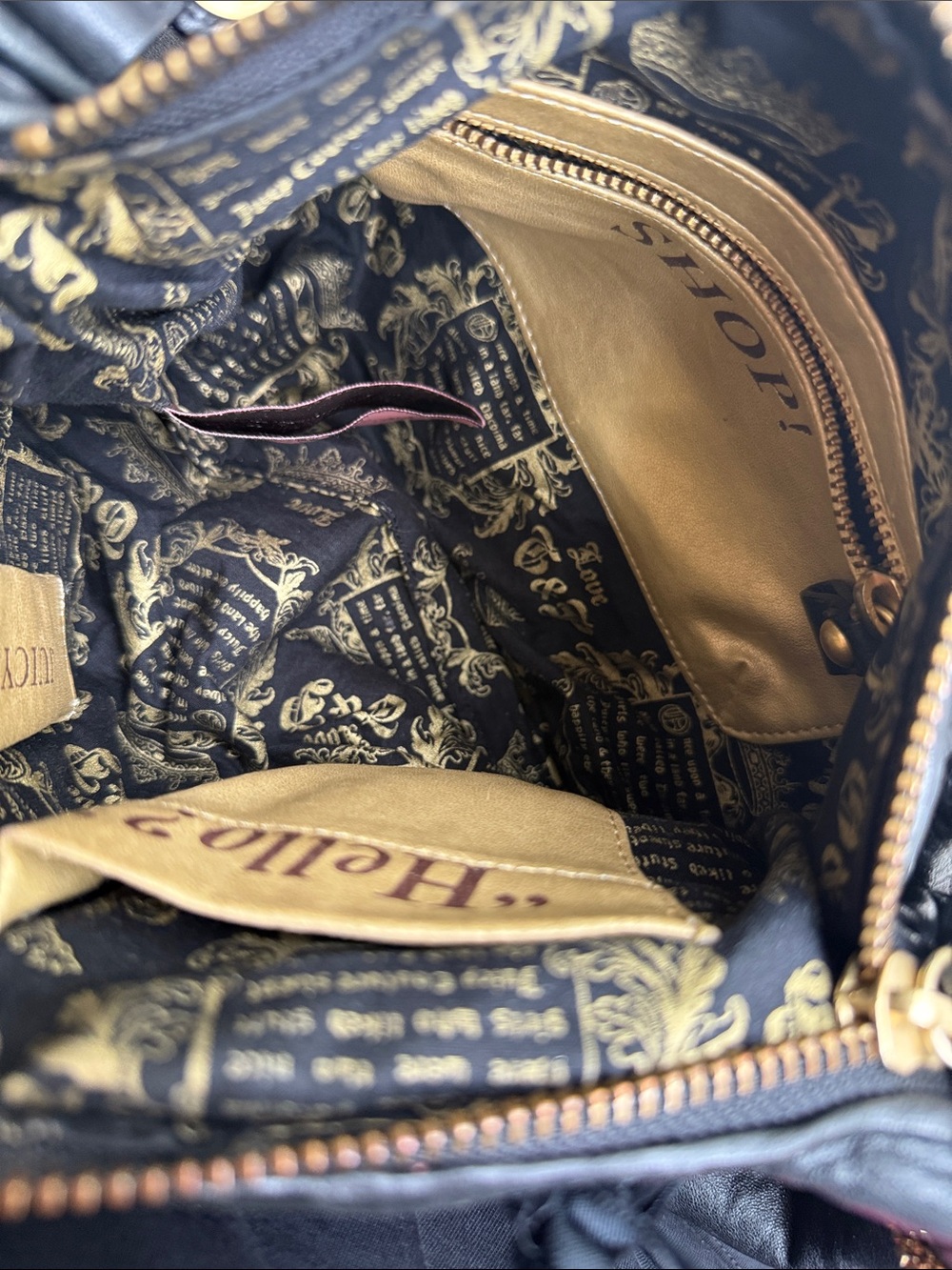 Juicy Couture Black Leather Hobo Bag With A Large Ring Charm And Chain - Picture 14 of 17